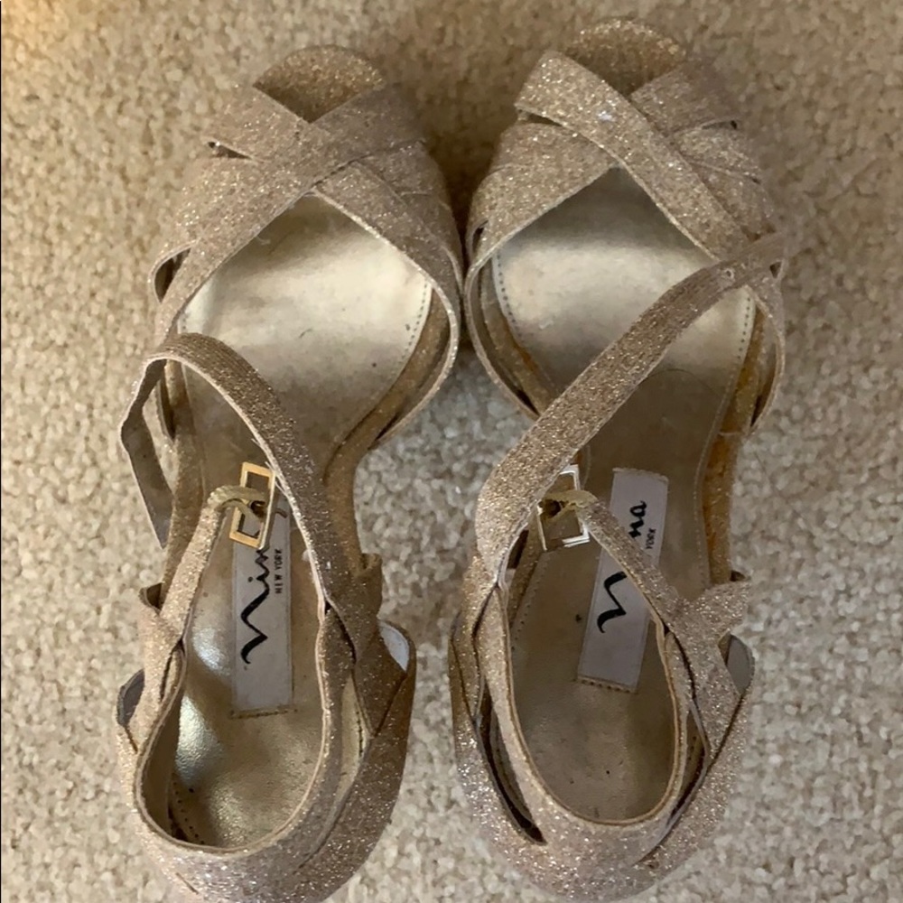 Macy’s gold high heels